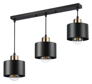 Luster na lanku 3xE27/35W/230V čierna/zlatá