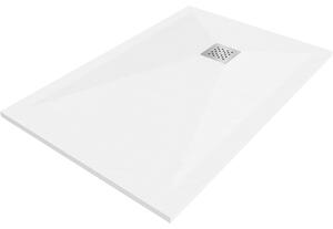 Mexen Stone+ kompozitná obdĺžniková sprchová vanička 80 x 70 cm, biela - 44107080