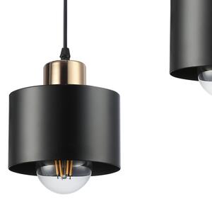 Luster na lanku 1xE27/35W/230V pr. 12 cm čierna/zlatá