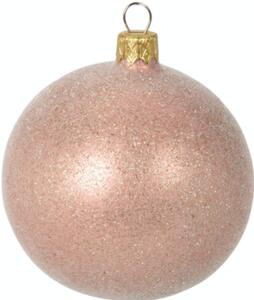 H&S Collection Sklenená vianočná guľa, 8cm, set 2ks Farba: Ružová