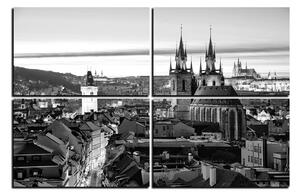 Obraz na plátne - Panoramatický pohľad na starú Prahu 1256QE (90x60 cm)