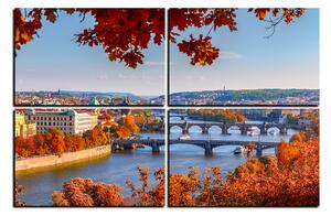 Obraz na plátne - Rieka Vltava a Karlov most 1257E (90x60 cm)