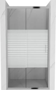 Mexen Apia posuvné sprchové dvere 90 cm, pruhy, chróm - 845-090-000-01-20