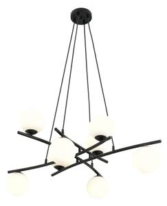 Luster na lanku ESSA 8xE14/10W/230V čierna/biela