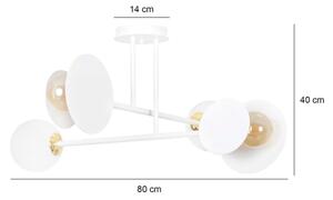 Luster na tyči MINERVA 2xE27/15W + 2xE14/10W/230V biela