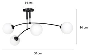 Luster na tyči PREGOS 4xE14/10W/230V čierna