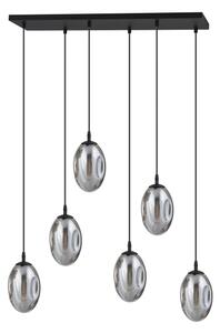 Luster na lanku ASTRAL 6xE14/10W/230V čierna/dymová
