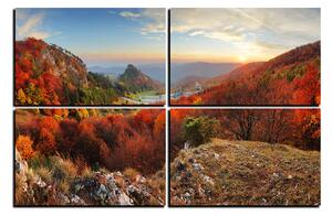 Obraz na plátne - Jesenná krajina pri západe slnka, Slovensko, Vrsatec 1260E (150x100 cm)