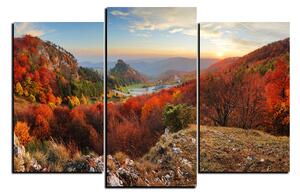 Obraz na plátne - Jesenná krajina pri západe slnka, Slovensko, Vrsatec 1260C (150x100 cm)