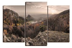 Obraz na plátne - Jesenná krajina pri západe slnka, Slovensko, Vrsatec 1260FC (90x60 cm)