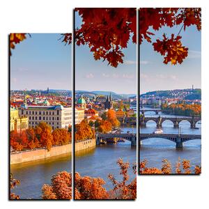 Obraz na plátne - Rieka Vltava a Karlov most - štvorec 3257D (75x75 cm)