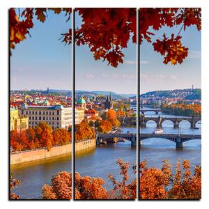 Obraz na plátne - Rieka Vltava a Karlov most - štvorec 3257B (75x75 cm)