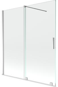 Mexen Velar paravan na vaňu, 2-krídlový, posuvný, 150 x 150 cm, transparentný, chróm - 896-150-000-01-01