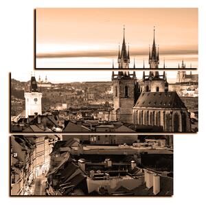 Obraz na plátne - Panoramatický pohľad na starú Prahu - štvorec 3256FD (75x75 cm)
