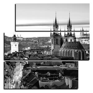 Obraz na plátne - Panoramatický pohľad na starú Prahu - štvorec 3256QD (75x75 cm)