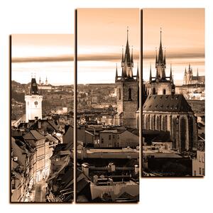 Obraz na plátne - Panoramatický pohľad na starú Prahu - štvorec 3256FC (75x75 cm)