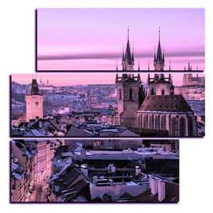 Obraz na plátne - Panoramatický pohľad na starú Prahu - štvorec 3256VD (75x75 cm)