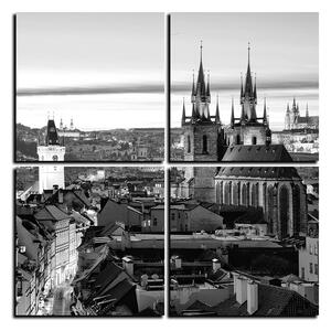 Obraz na plátne - Panoramatický pohľad na starú Prahu - štvorec 3256QE (100x100 cm)