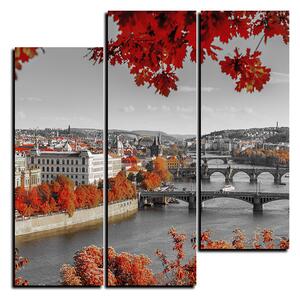 Obraz na plátne - Rieka Vltava a Karlov most - štvorec 3257QD (75x75 cm)