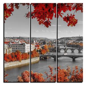 Obraz na plátne - Rieka Vltava a Karlov most - štvorec 3257QB (75x75 cm)
