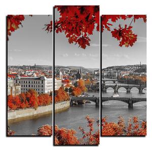 Obraz na plátne - Rieka Vltava a Karlov most - štvorec 3257QC (75x75 cm)