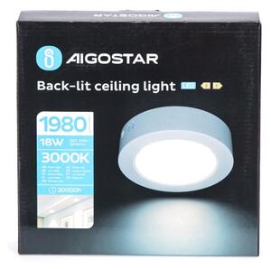 Aigostar - LED Stropné prisadené svietidlo LED/18W/230V pr. 22,6 cm 3000K biela