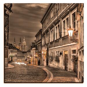 Obraz na plátne - Magické nočné staré mesto - štvorec 3258FA (80x80 cm)