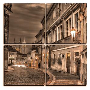 Obraz na plátne - Magické nočné staré mesto - štvorec 3258FE (60x60 cm)