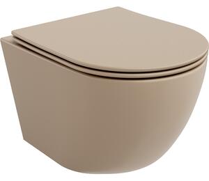 Mexen Lena WC misa Rimless s doskou pomalého sklápania slim, duroplast, cappuccino matná - 30224064