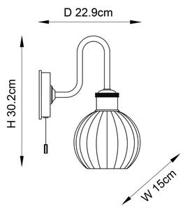 Endon 95507 - Kúpeľňové nástenné svietidlo KENDALL 1xE27/10W/230V IP44 mosadz