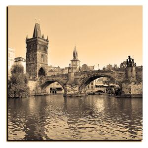 Obraz na plátne - Karlov most v Prahe - štvorec 3259FA (50x50 cm)