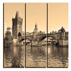 Obraz na plátne - Karlov most v Prahe - štvorec 3259FB (75x75 cm)