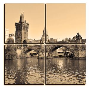 Obraz na plátne - Karlov most v Prahe - štvorec 3259FE (60x60 cm)