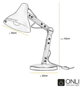 ONLI - Stolná lampa ARCHITETTO 1xE27/22W/230V 62 cm šedá/hnedá