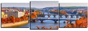 Obraz na plátne - Rieka Vltava a Karlov most - panoráma 5257D (150x50 cm)