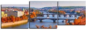 Obraz na plátne - Rieka Vltava a Karlov most - panoráma 5257E (90x30 cm)
