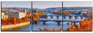 Obraz na plátne - Rieka Vltava a Karlov most - panoráma 5257B (90x30 cm)