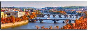 Obraz na plátne - Rieka Vltava a Karlov most - panoráma 5257A (105x35 cm)