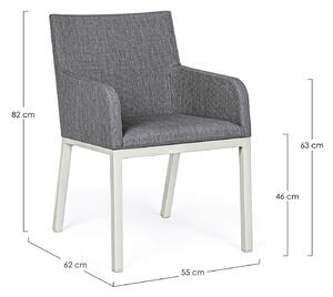 MUZZA Záhradná stolička newo šedo-biela