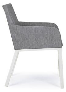 MUZZA Záhradná stolička newo šedo-biela