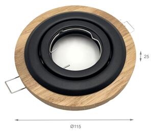 Podhľadové svietidlo TOBBY 1xGU10/20W/230V pr. 11,5 cm dub/čierna