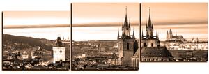 Obraz na plátne - Panoramatický pohľad na starú Prahu - panoráma 5256FD (90x30 cm)