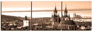 Obraz na plátne - Panoramatický pohľad na starú Prahu - panoráma 5256FB (90x30 cm)
