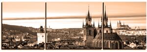 Obraz na plátne - Panoramatický pohľad na starú Prahu - panoráma 5256FC (90x30 cm)