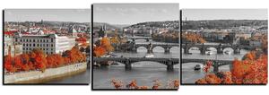 Obraz na plátne - Rieka Vltava a Karlov most - panoráma 5257QD (90x30 cm)