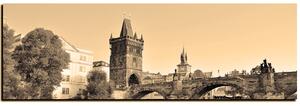 Obraz na plátne - Karlov most v Prahe - panoráma 5259FA (105x35 cm)