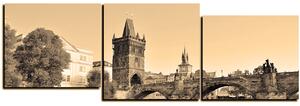 Obraz na plátne - Karlov most v Prahe - panoráma 5259FE (90x30 cm)