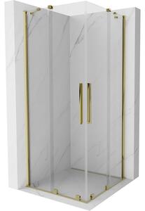 Mexen Velar Duo sprchová kabína, posuvné dvere 80 x 80 cm, Priehľadné, Zlatá - 871-080-080-02-50