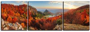 Obraz na plátne - Jesenná krajina pri západe slnka, Slovensko, Vrsatec - panoráma 5260C (90x30 cm)