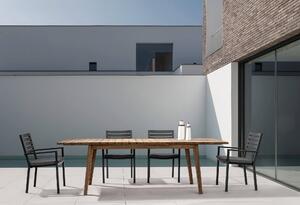 MUZZA Záhradný rozkladací stôl savia 180 (240) x 90 cm hnedý